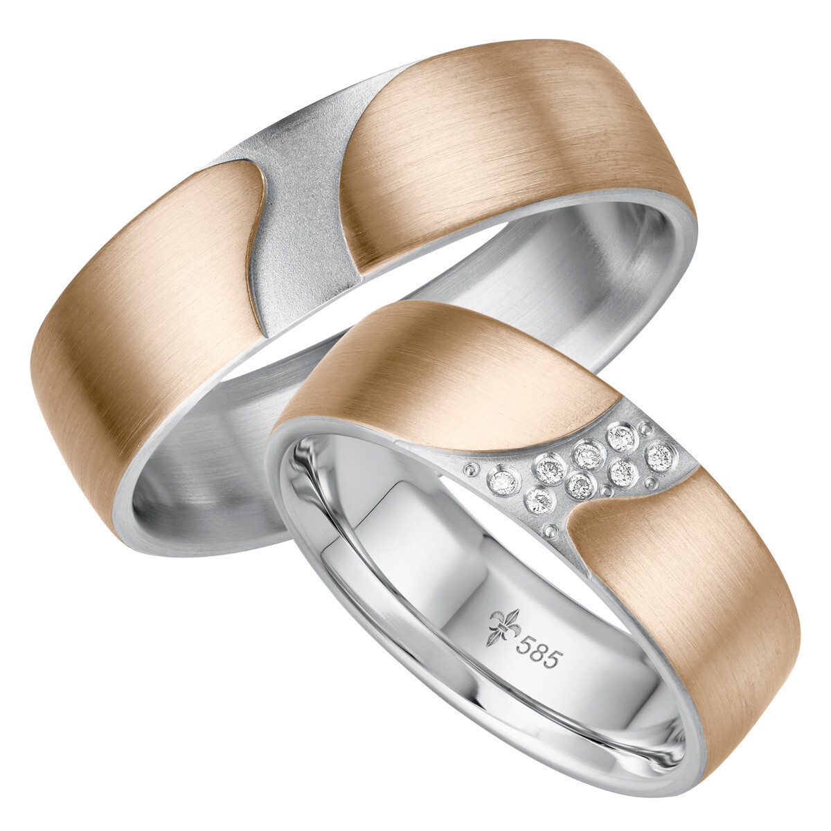 Trauringe Eve Roségold & Weißgold TR-0-00012 & TR-1-00012