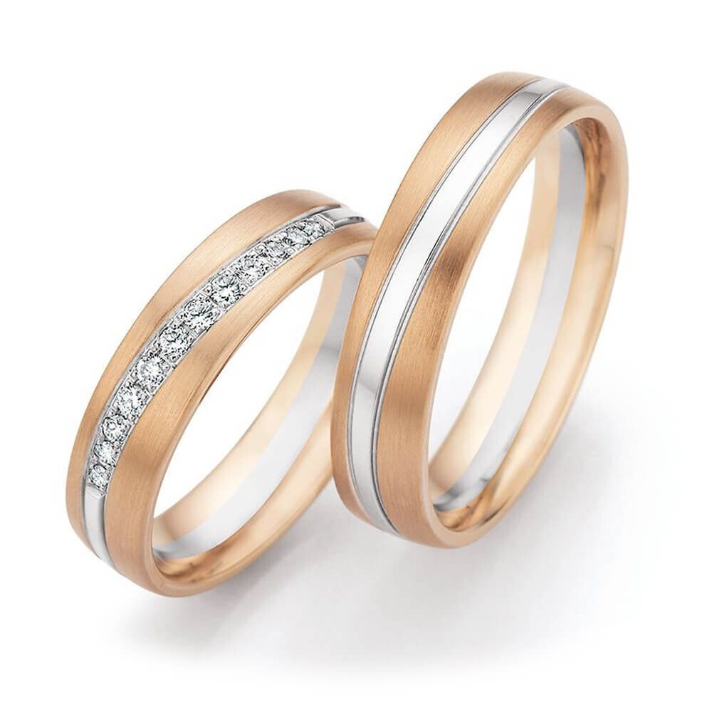 Trauringe Champagne Weißgold Brillant 0,172 ct.