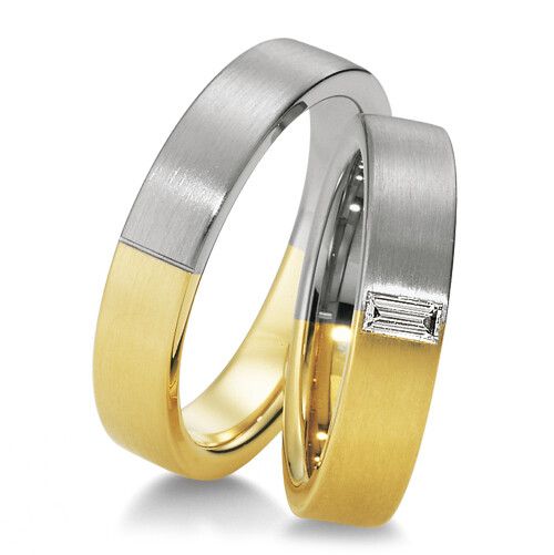 Trauringe Weißgold & Gelbgold 48/03220 & 48/03221