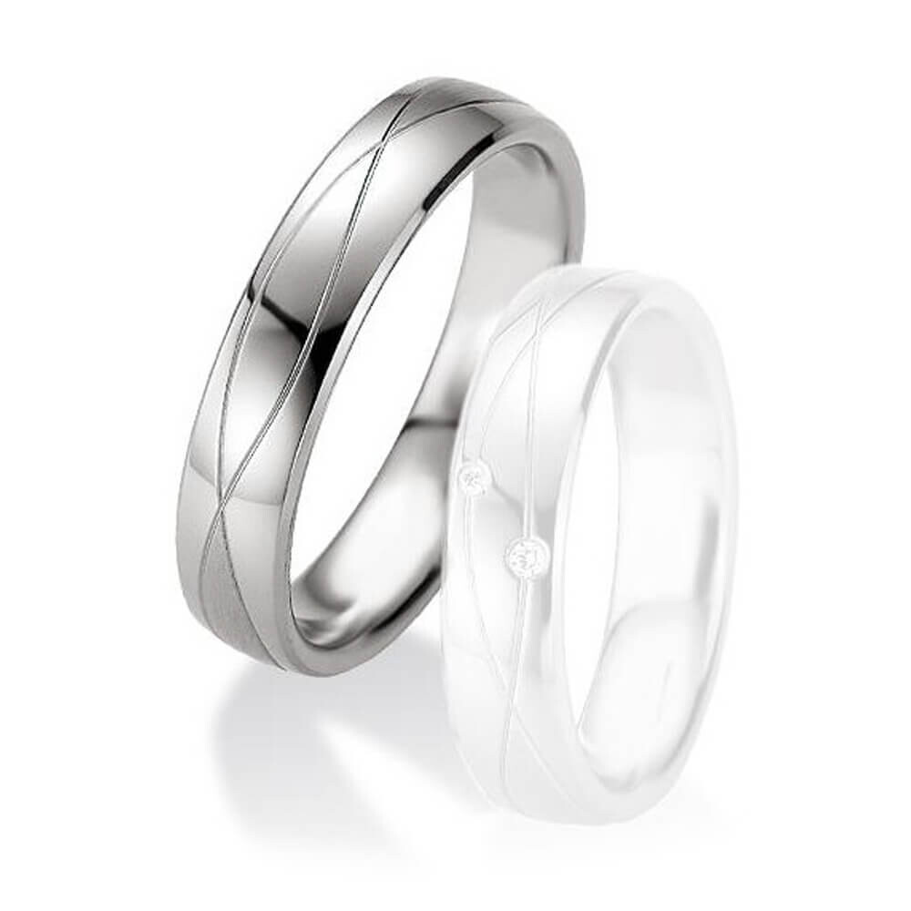 Partnerringe Silber platinniert Breuning 4808076