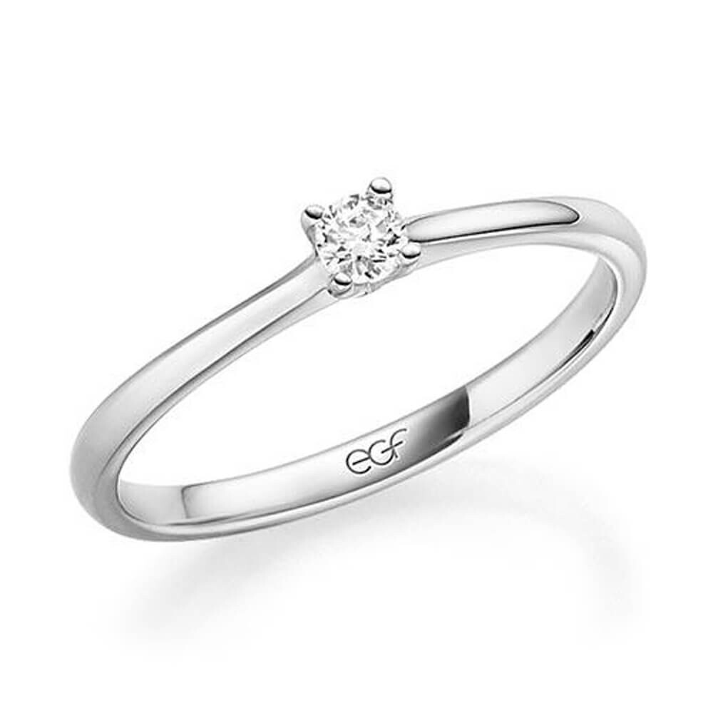 Verlobungsring Chaton-Solitär Weißgold Brillant F-1284