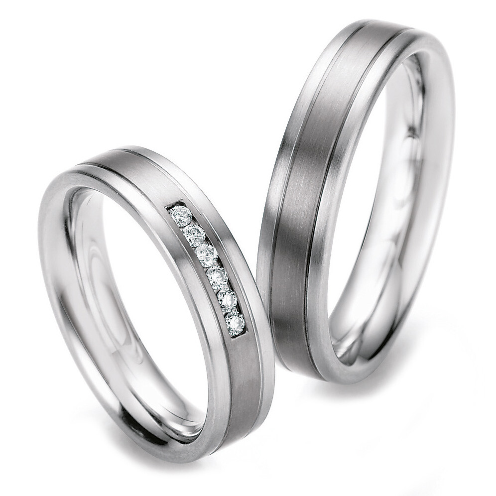 Trauringe 68/06060-050 & 68/06060-050 aus Edelstahl & Titan