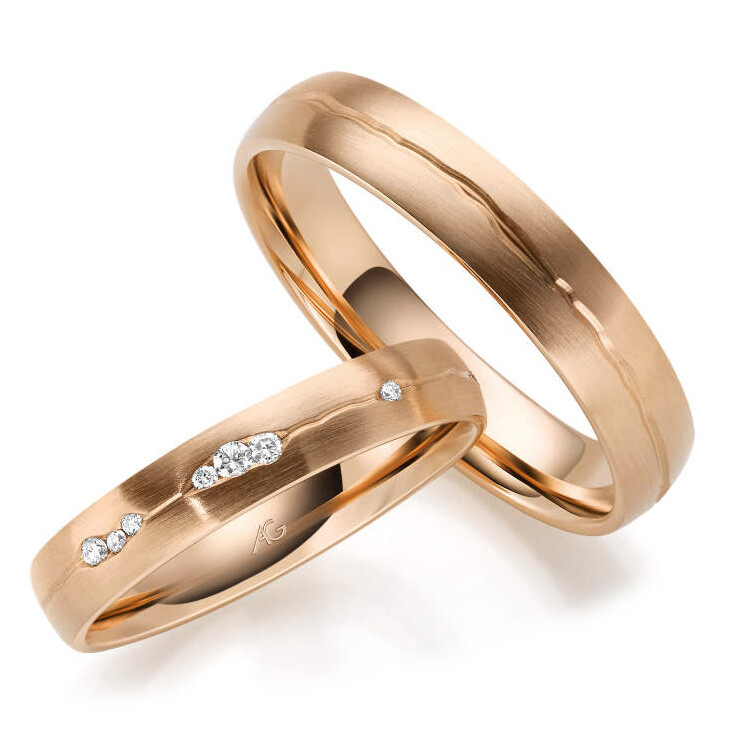 Trauringe Rotgold 4/31132/4.5 & 31132/4.5
