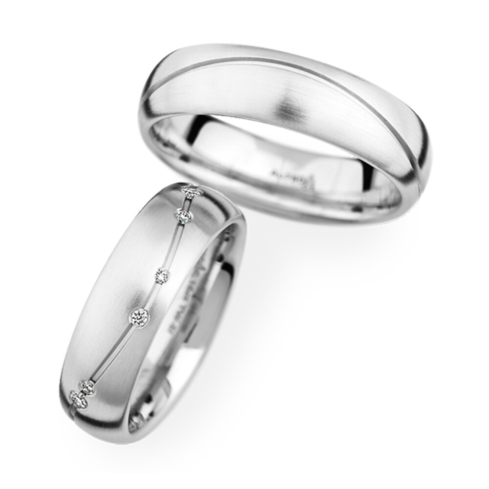 Trauringe Weißgold 246798 & 274116