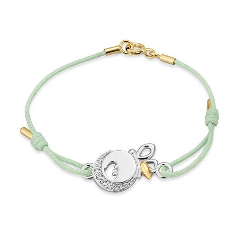 Armreif Kids Biene Silber vergoldet Safir