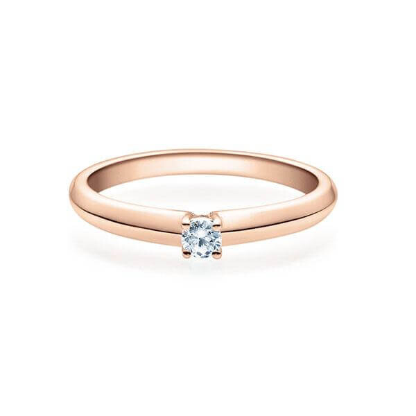 Verlobungsring Solitär 4er Krappe Rotgold RU-1507