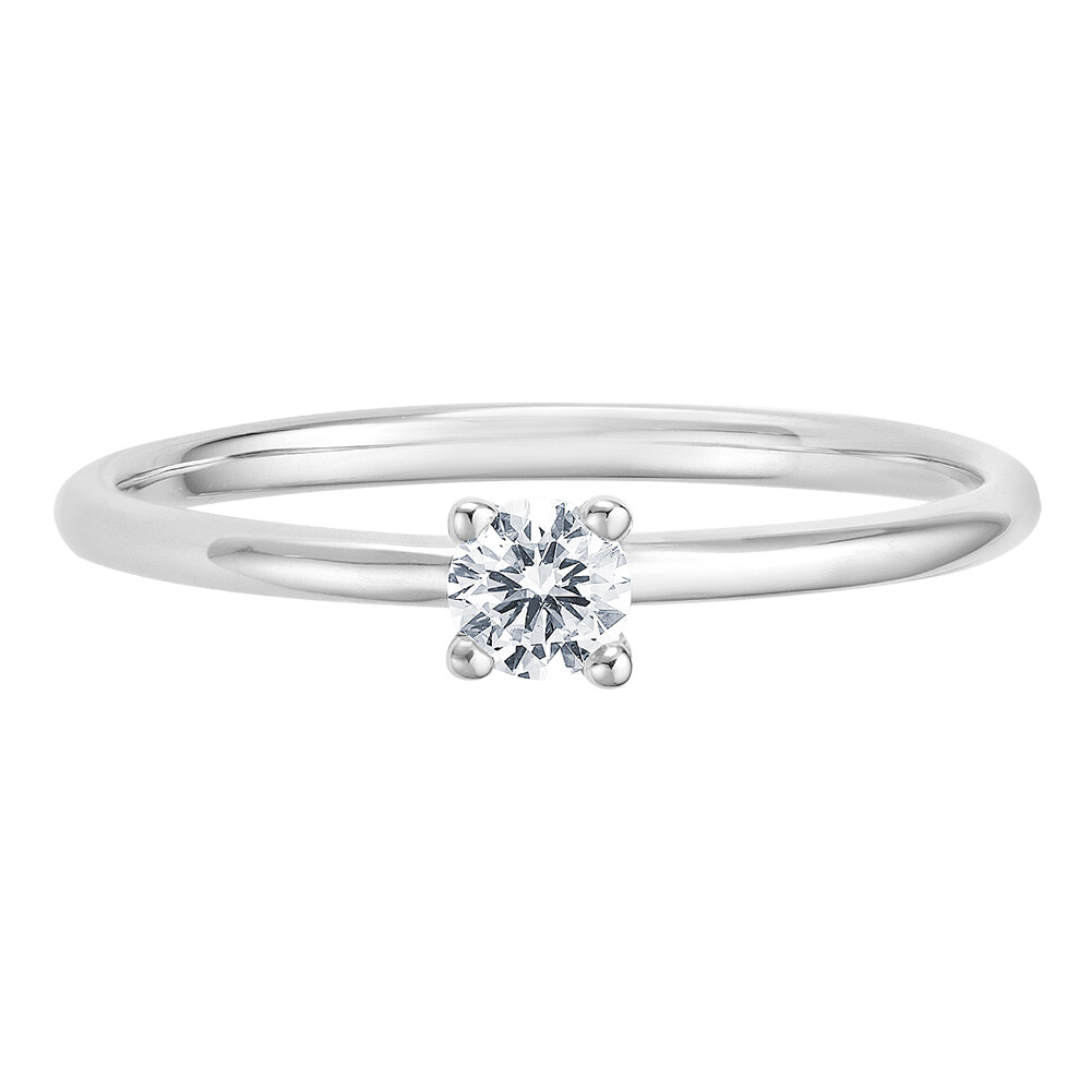 Solitaire Ring Weißgold Brillant 0.170 ct. w/si, liegend