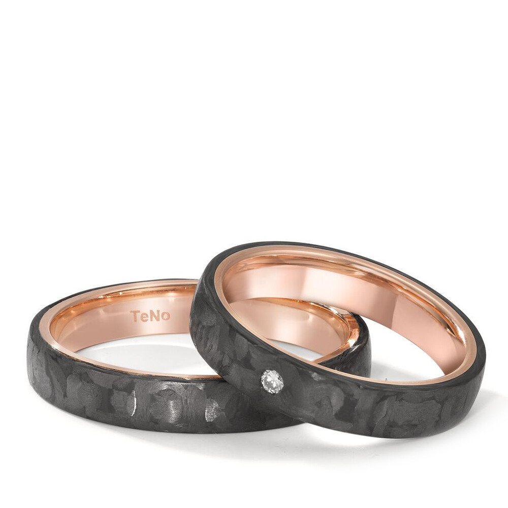 Volcanic Love Eheringe aus Rotgold & Carbon TNO52659