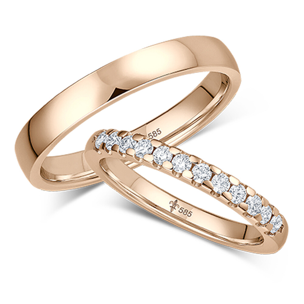 Trauringe Mireille Roségold TR-0-00073 & TR-1-00073