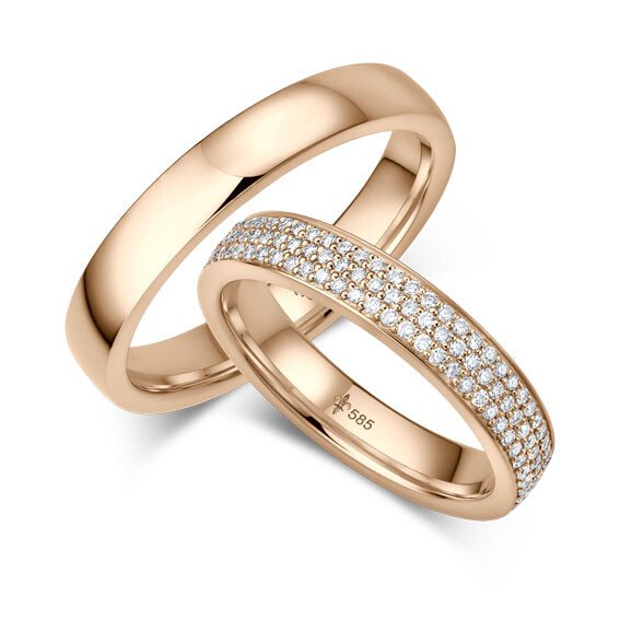 Trauringe Régine Roségold TR-0-09003 & TR-1-09003