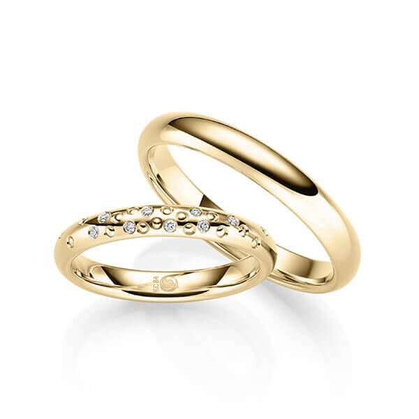 Trauringe Gelbgold mit Perlen RU-1711