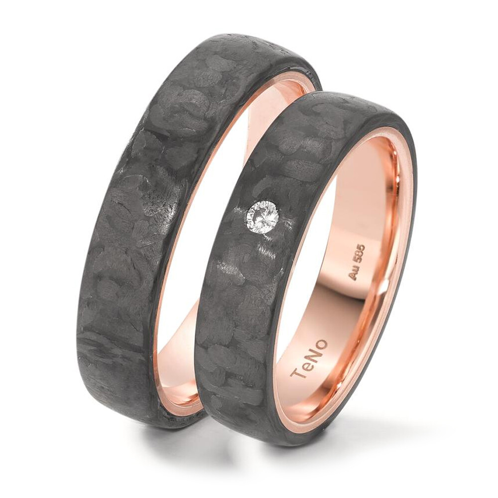 Volcanic Love Partnerringe Rotgold & Carbon TNO52660