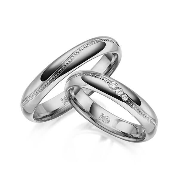 Trauringe Millgriff Perlfuge Palladium RU-1626