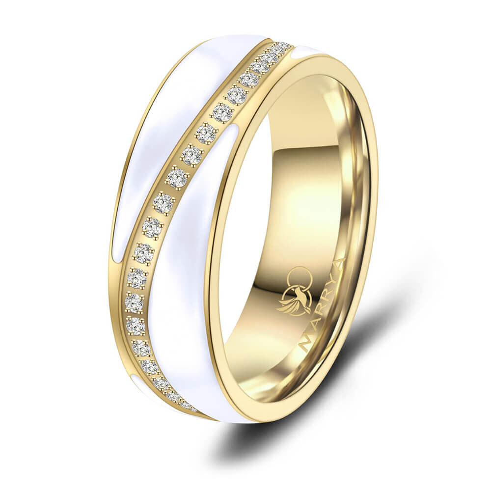 Trauringe Partnerringe Edelstahl Emaille Zirkonia ES40