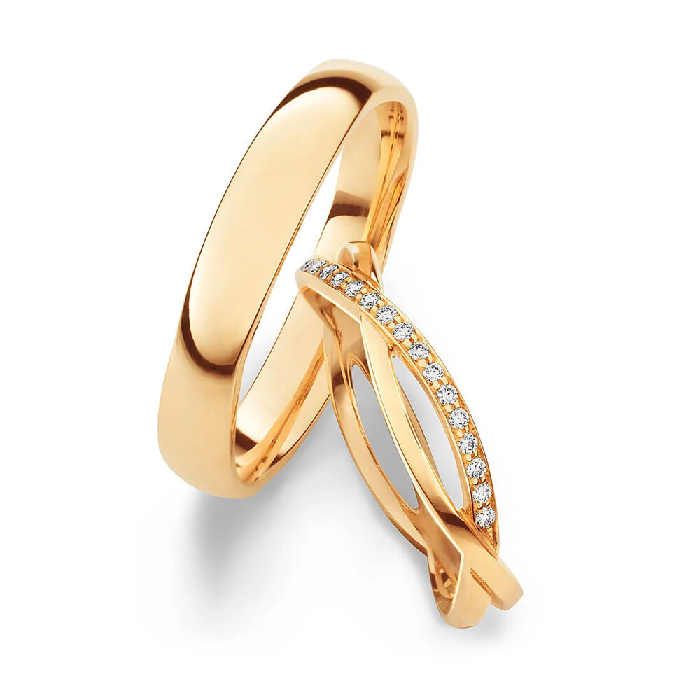 Eheringe Roségold Brillant 0,105 ct.