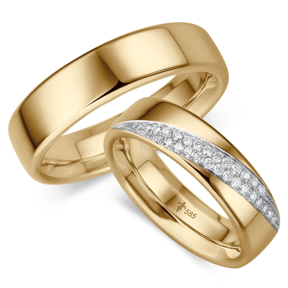 Trauringe Tessa Gelbgold  TR-0-00033 & TR-1-00033