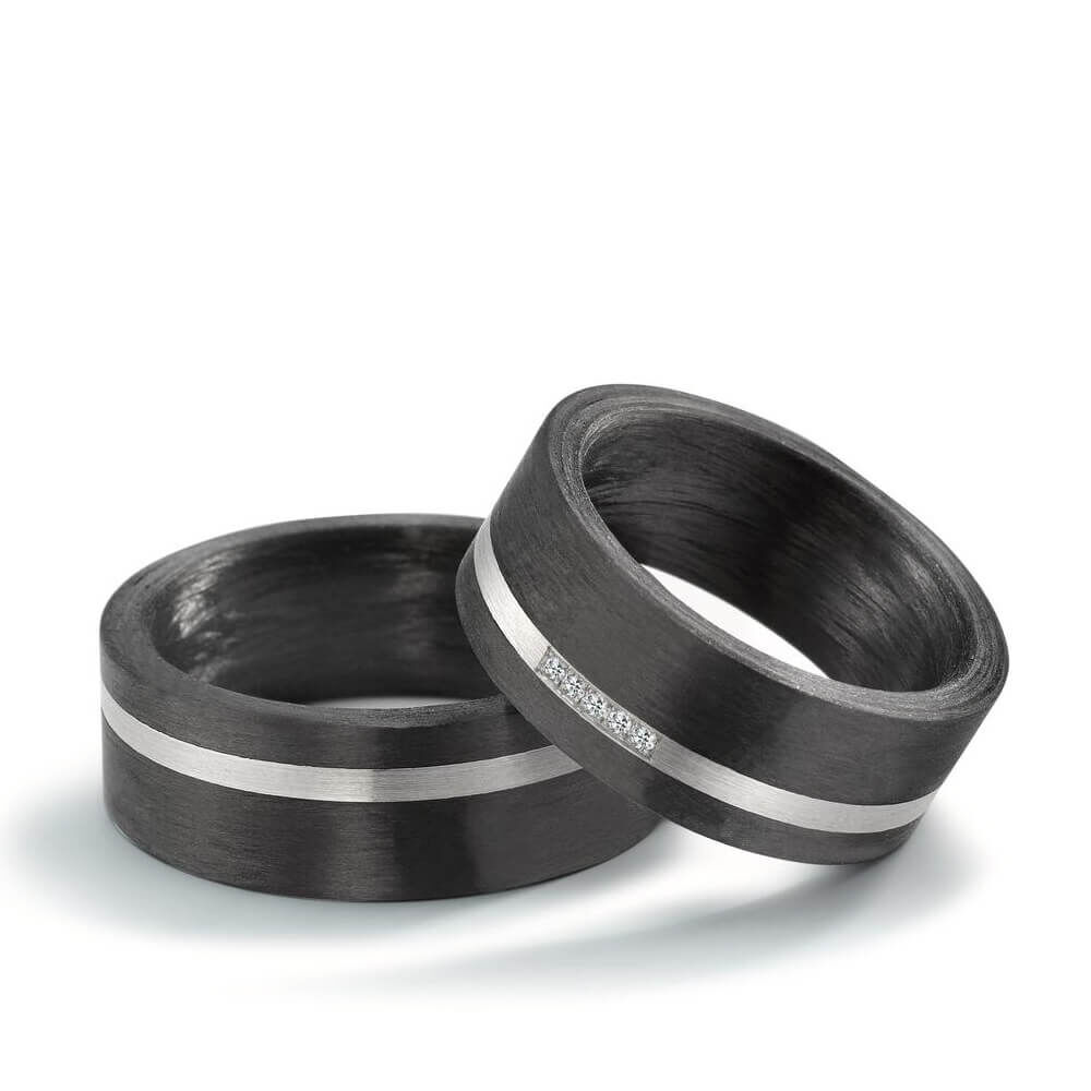 Trauringe Carbon & Palladium 500 Brillant 0,025 ct.