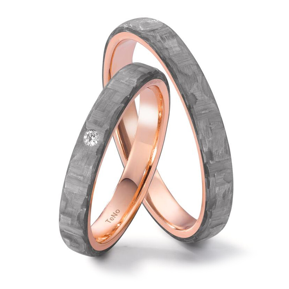 Ecstatic Love Eheringe aus Rotgold & Carbon grau TNO52658