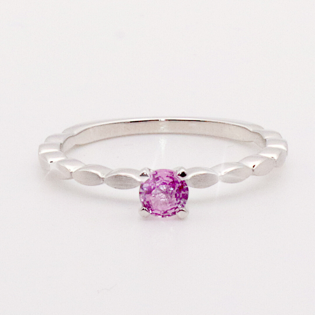 Verlobungsring Fantasy Weißgold Safir Pink