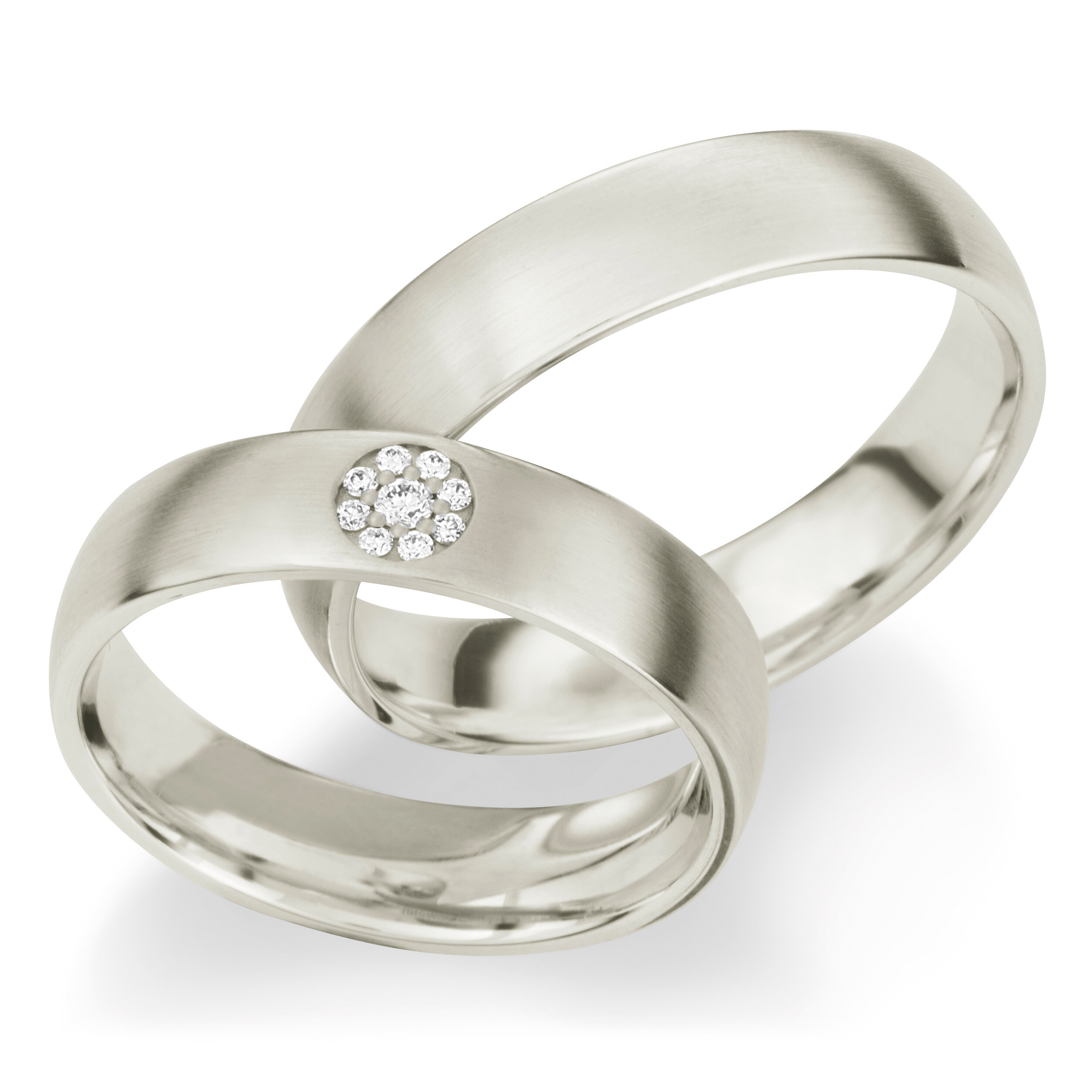 Trauringe 70273 Weißgold Brillant