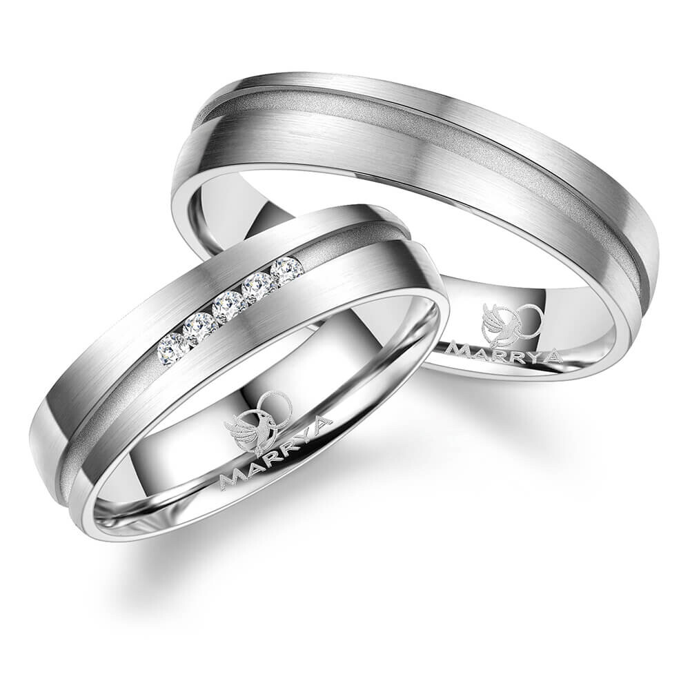 Trauringe / Partnerringe Edelstahl Zirkonia Marrya ES-07