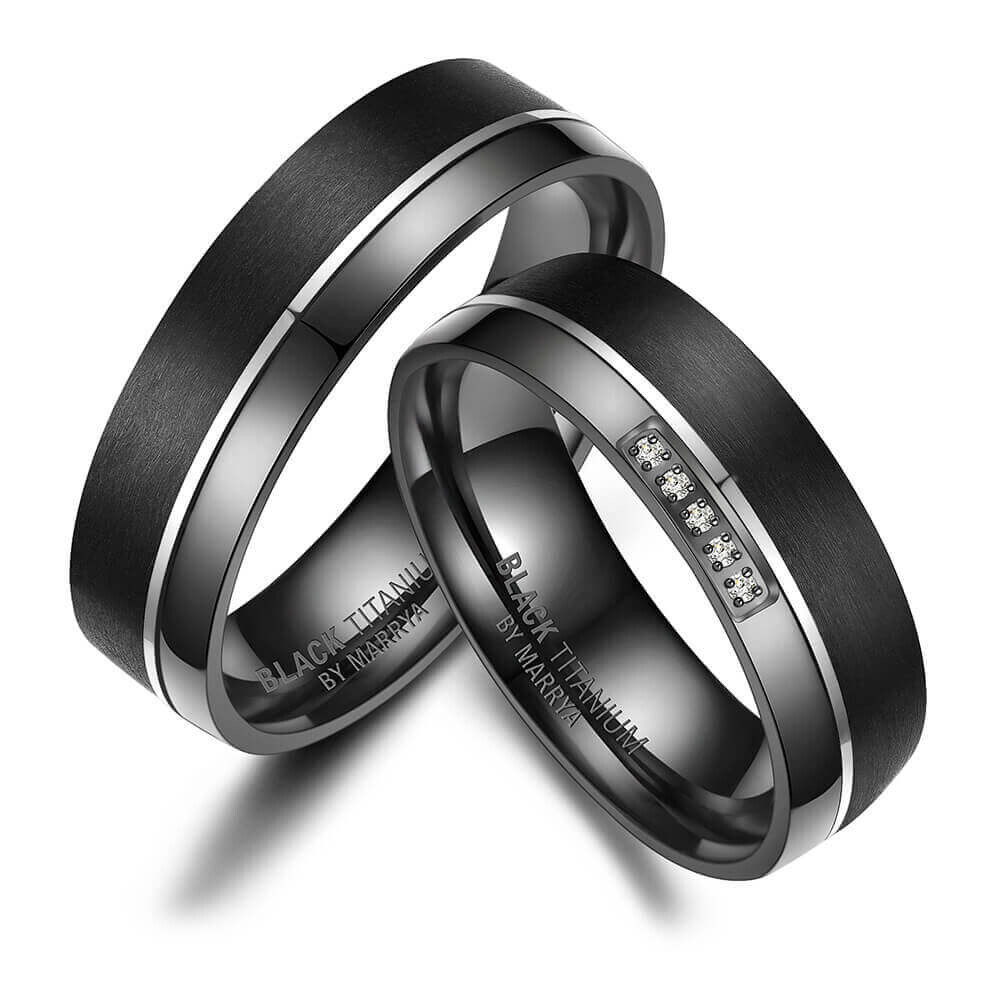 Black Titanium Ringe Marrya BT-07