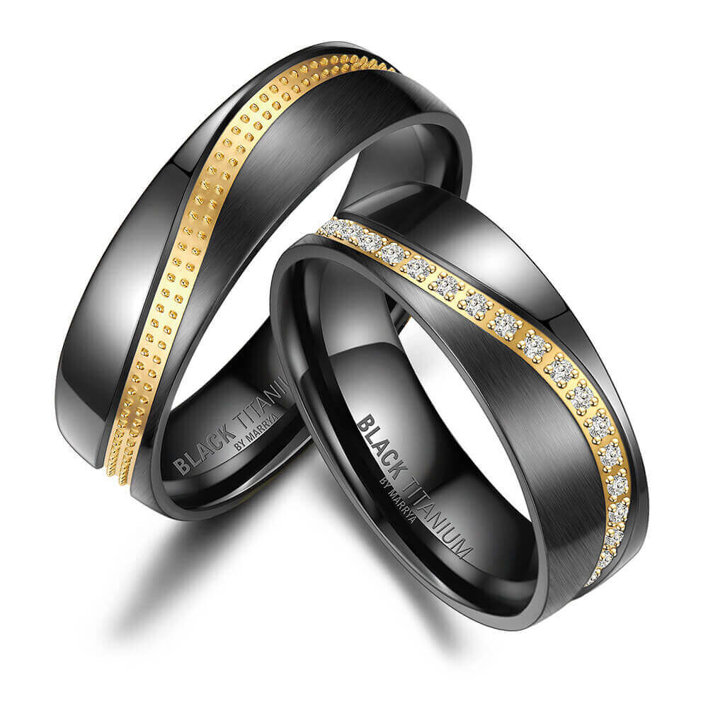 Black Titanium Ringe Marrya BT-03