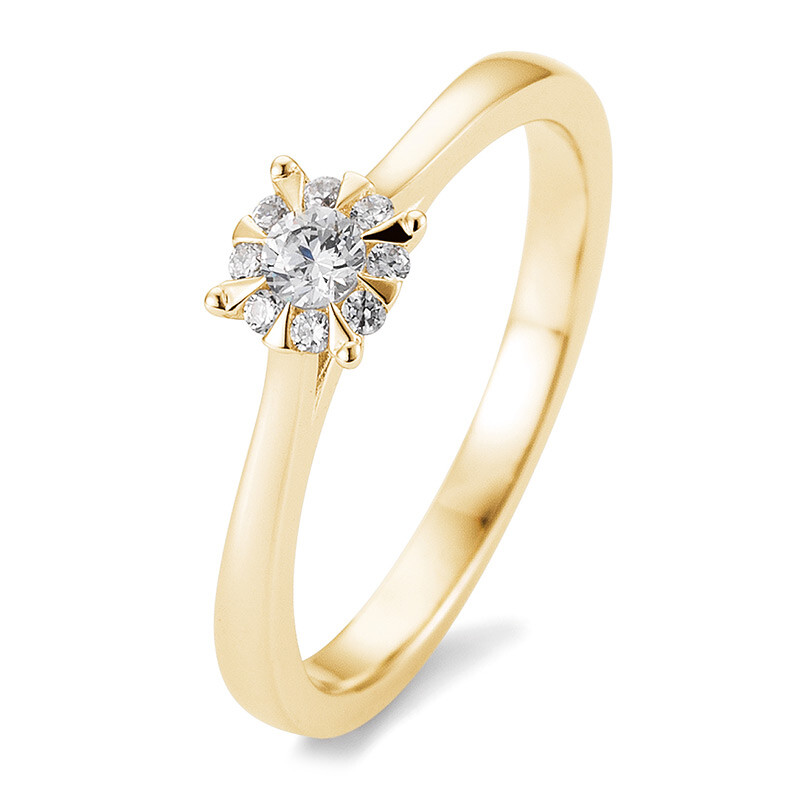 Solitär Ring Gelbgold 585 - 0,180 ct - TRS05BR764G