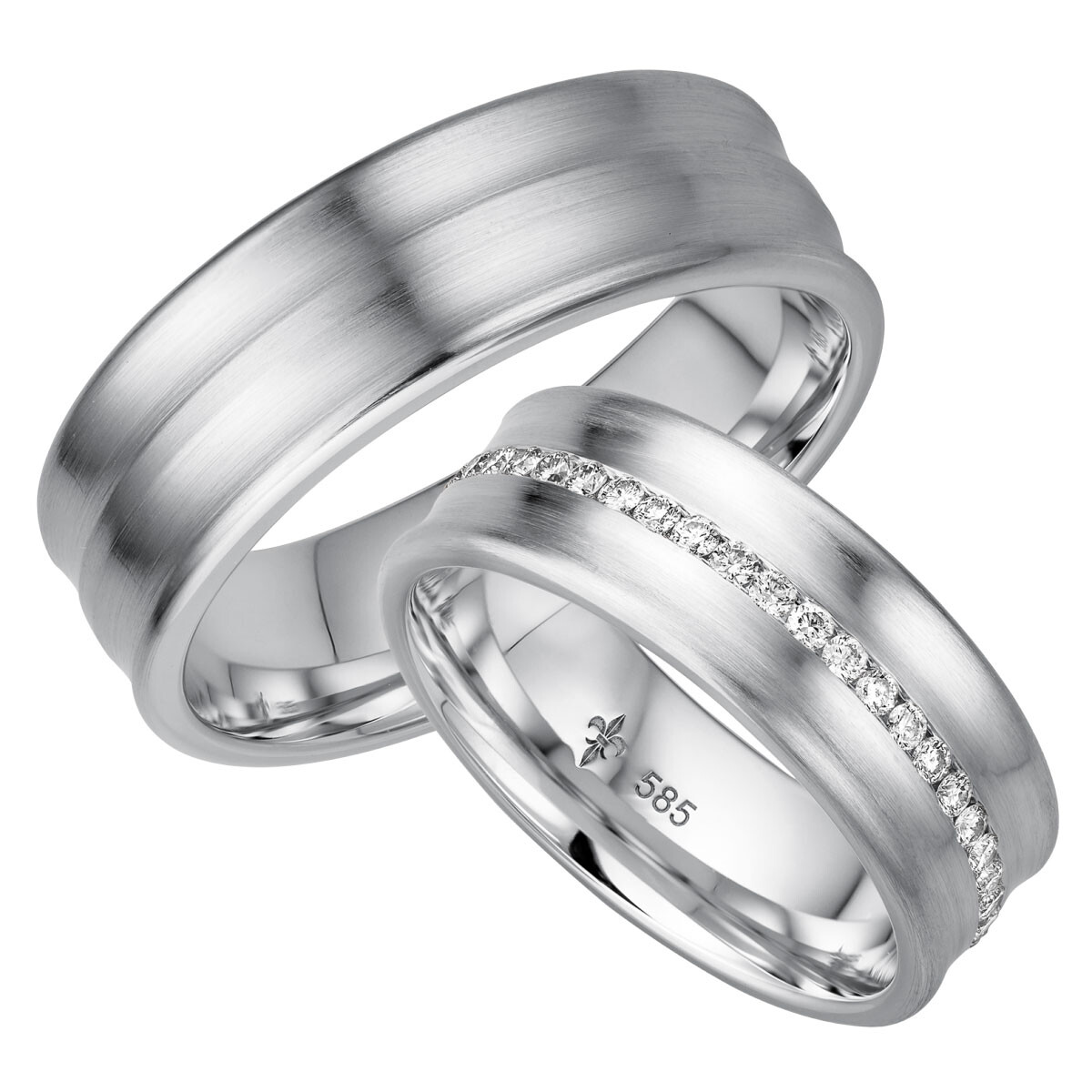 Trauringe Romy Weißgold TR-0-00026 & TR-1-00026