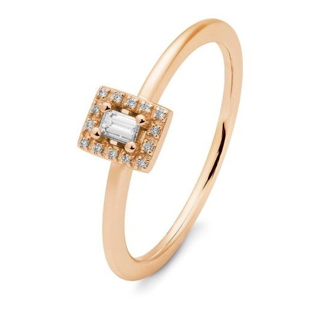 Ring Rotgold Baguette Brillant 0,146 ct.