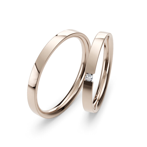 Eheringe Spannring Blush-5 Brillant 0,03ct.