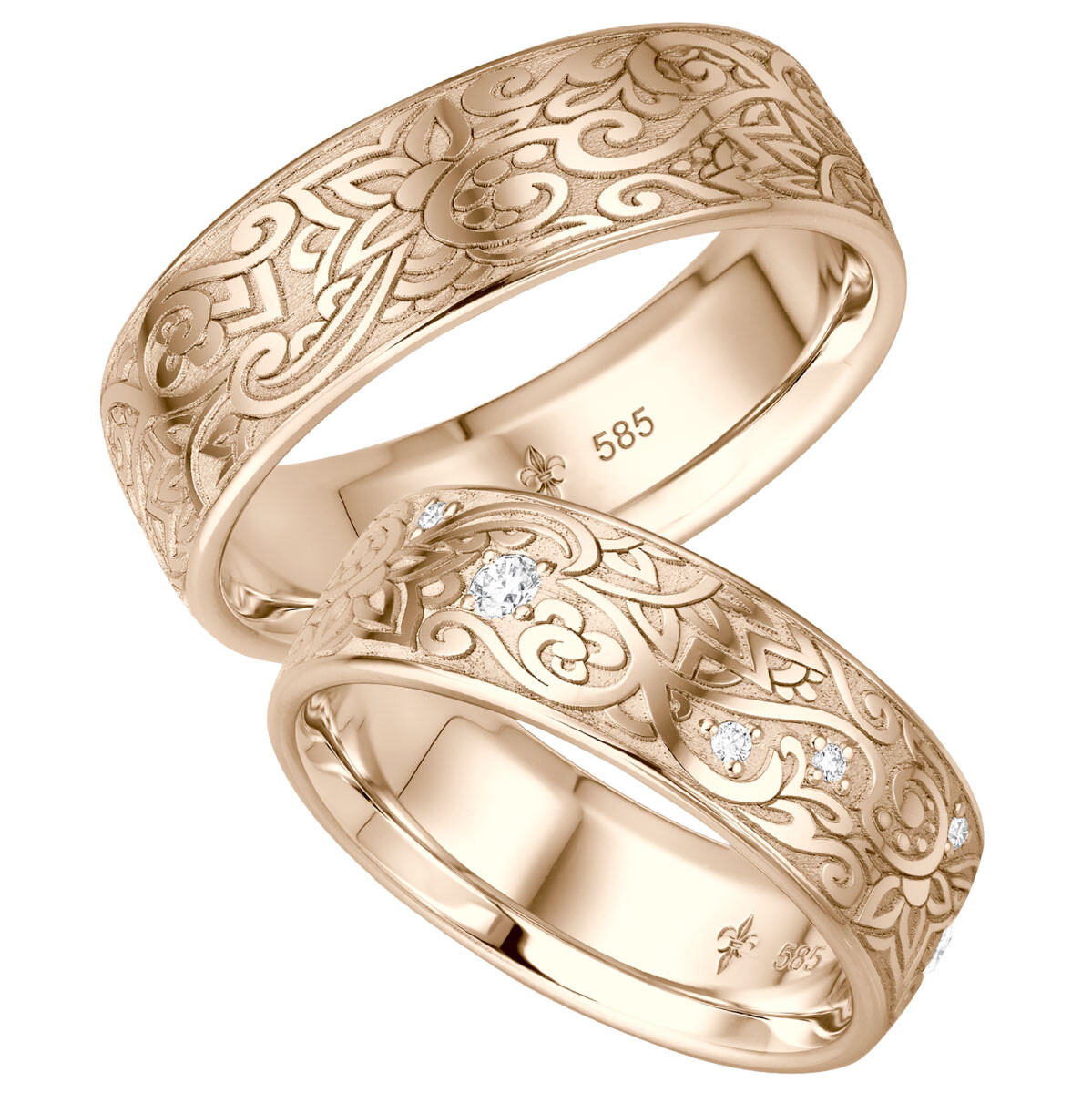 Trauringe Roségold Modell 48 Estelle lupenrein