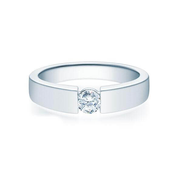 Verlobungsring Spannring 18012 Silber Brillant RU-1499