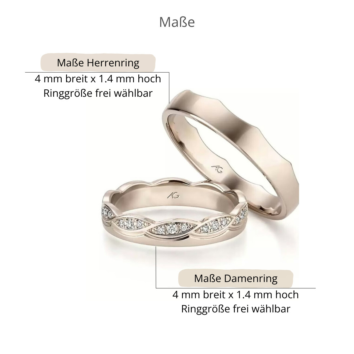 Trauringe Haselnussgold Brillant AG31571