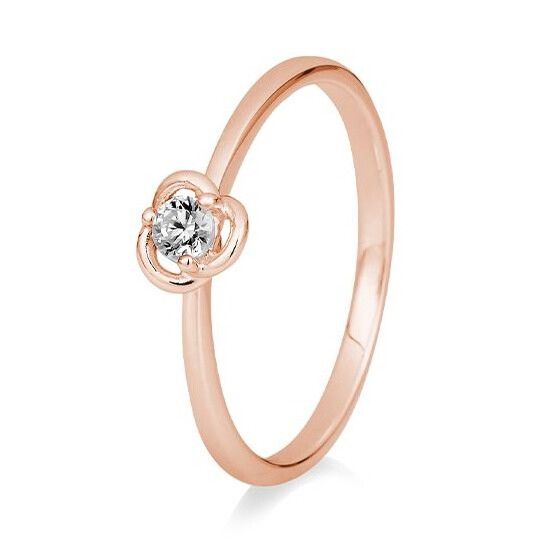 Ring mit Rosenfassung Brillant BR1531 Rotgold