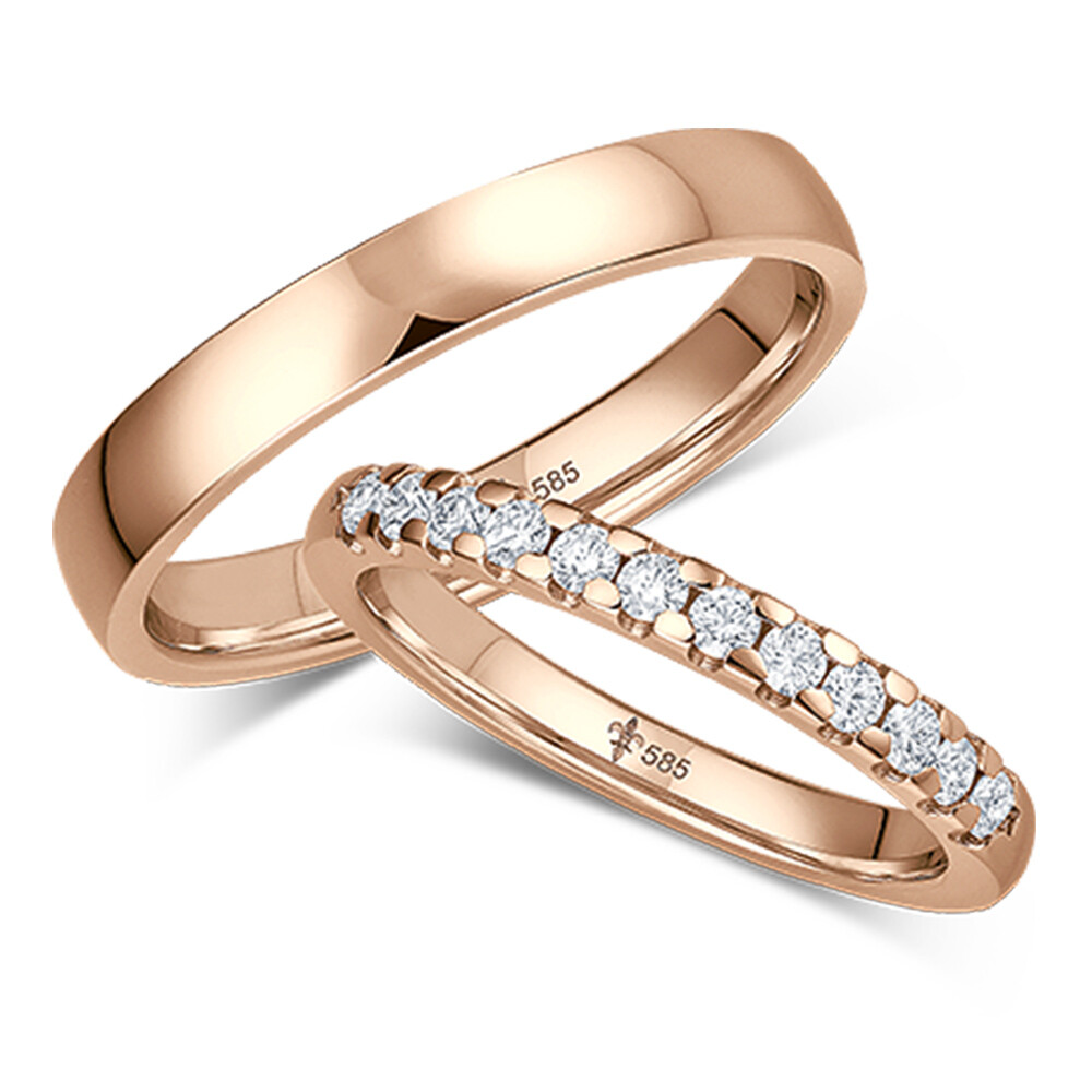 Trauringe Mireille Rotgold TR-0-00073 & TR-1-00073