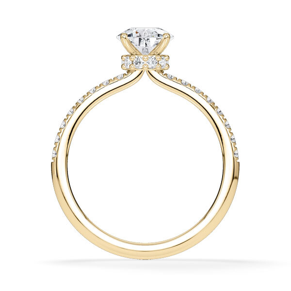 Ring Veiled Halo Tropfen Diamant Gelbgold Rubin 1894