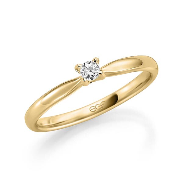 Verlobungsring Gelbgold Solitär 0.100 ct. Brillant 1277
