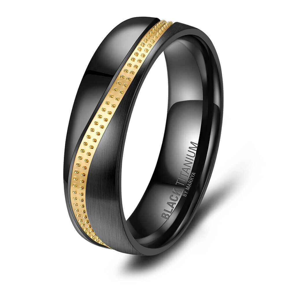Einzelring Herren Black Titanium BT-03