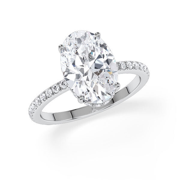 Ring Classic Hidden Halo Oval Platin Rubin 1902
