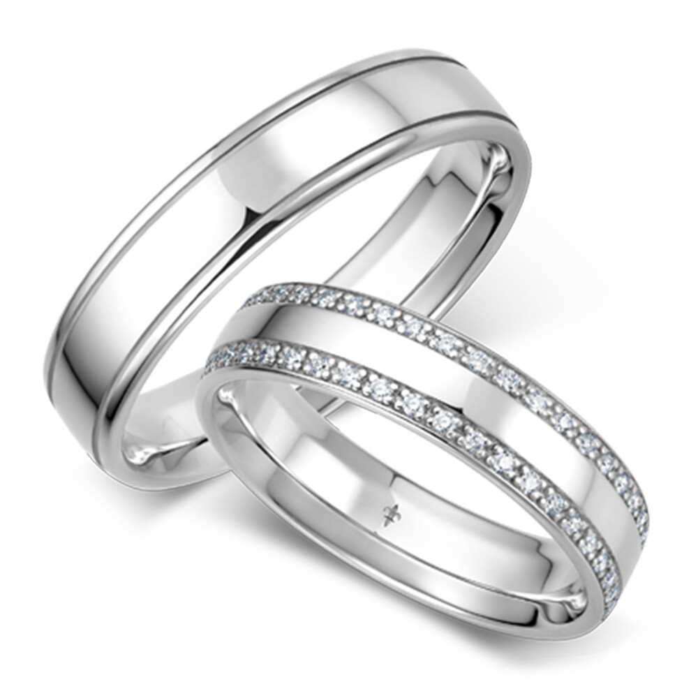 Trauringe Carla Weißgold Brillant TR-0/TR-1-00081