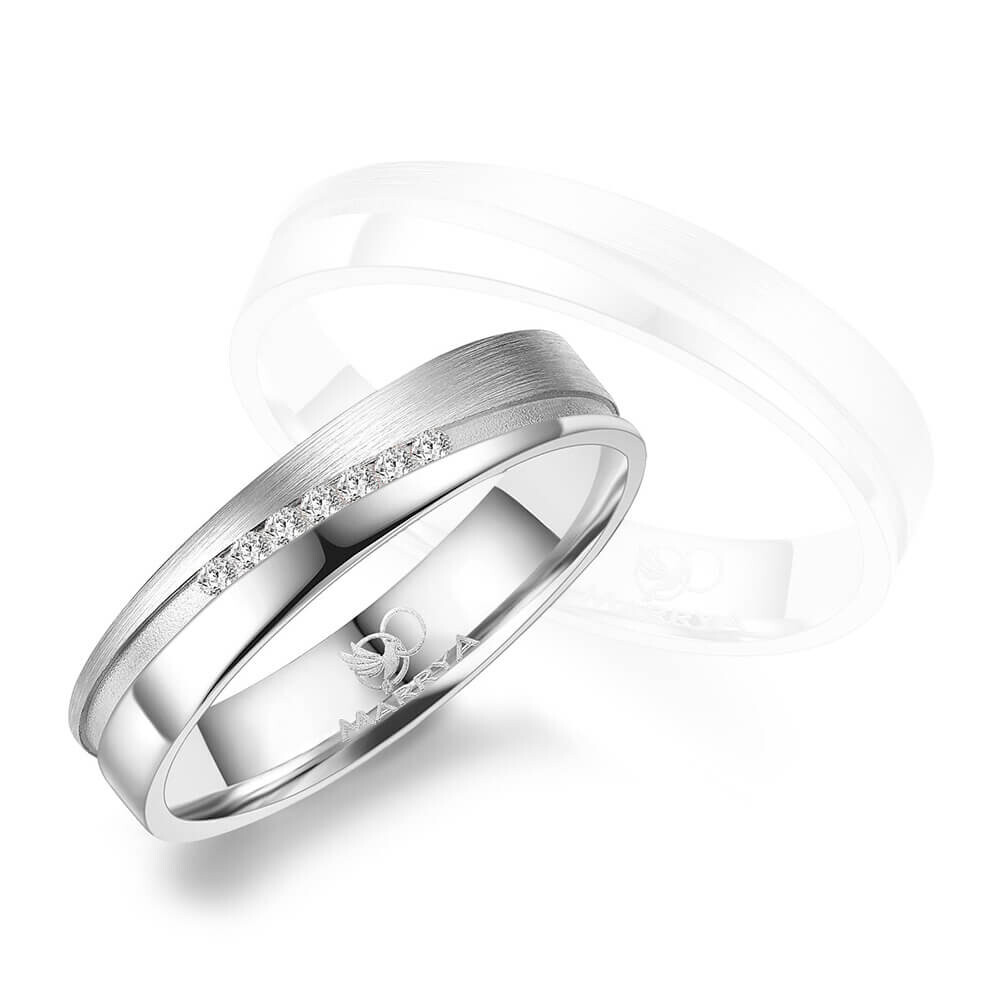 Trauring Partnerring Silber & Gold Diamant DSGC10