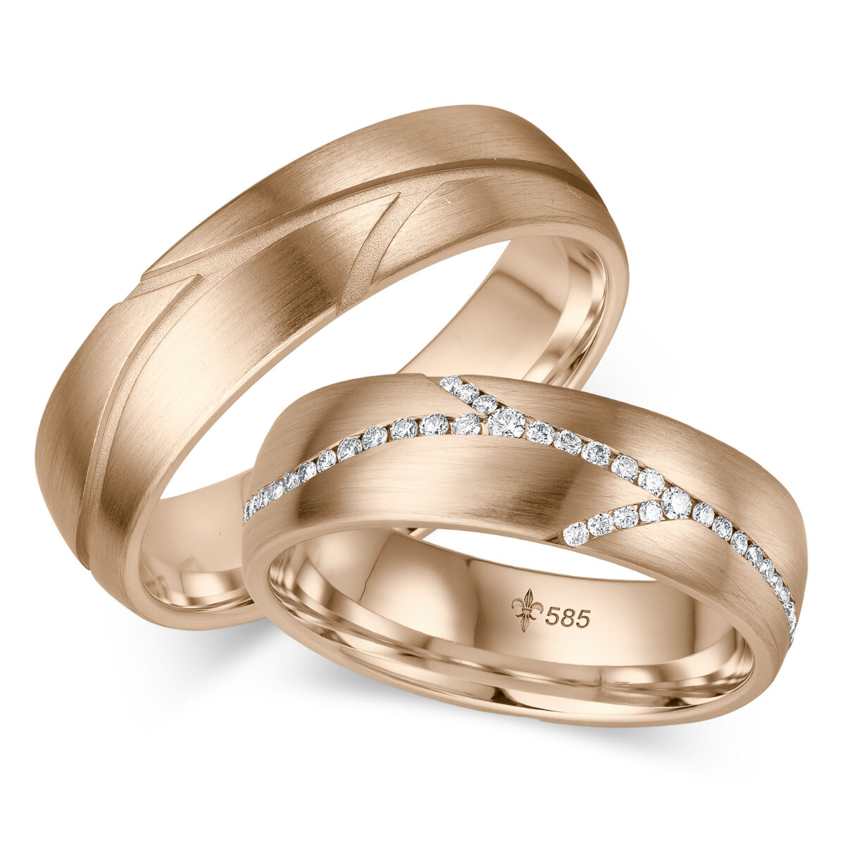 Trauringe Murielle Roségold TR-0-00017 & TR-1-00017