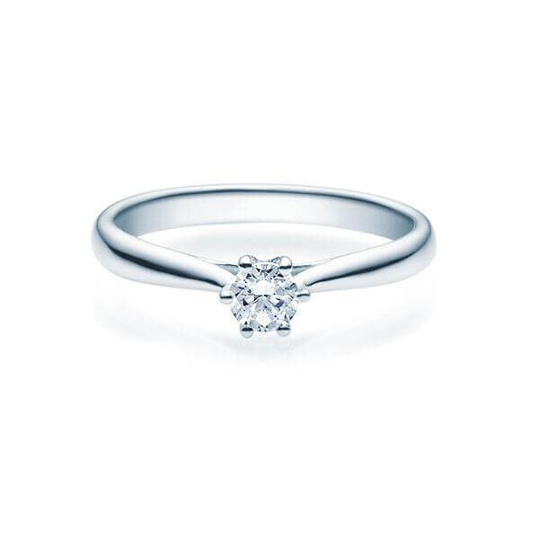 Verlobungsring Solitär Brillant 6er Krappe Silber RU-1504