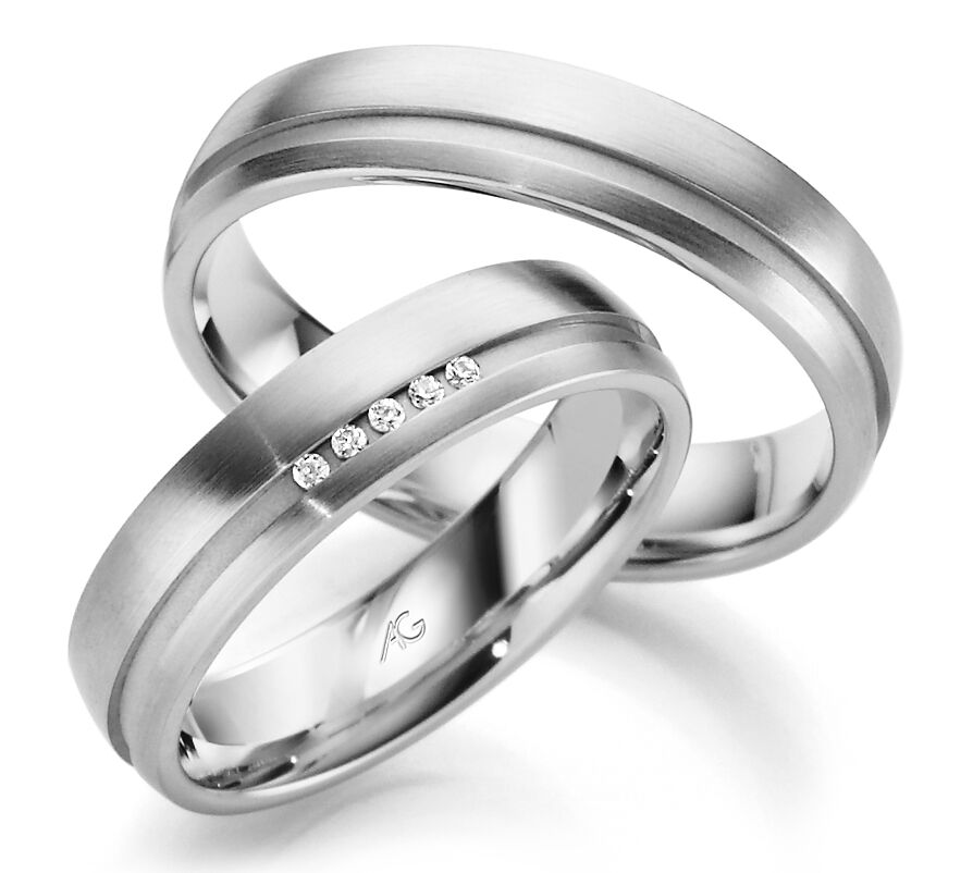 Eheringe Trauringe Platin 28631/5 Fuge Brillanten