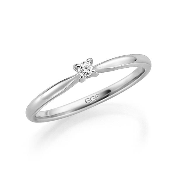 Verlobungsring Graugold Solitär 0.050 ct. Brillant 1277
