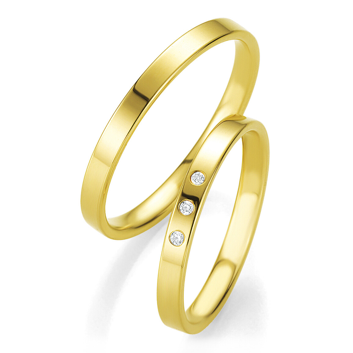 Trauringe Gelbgold Basic Slim BR 48/04313 & 48/04314