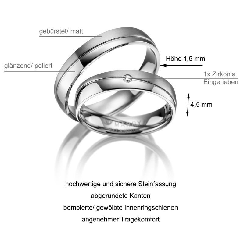 Partnerringe Trauringe Titan Muster Marrya TI-01 Info