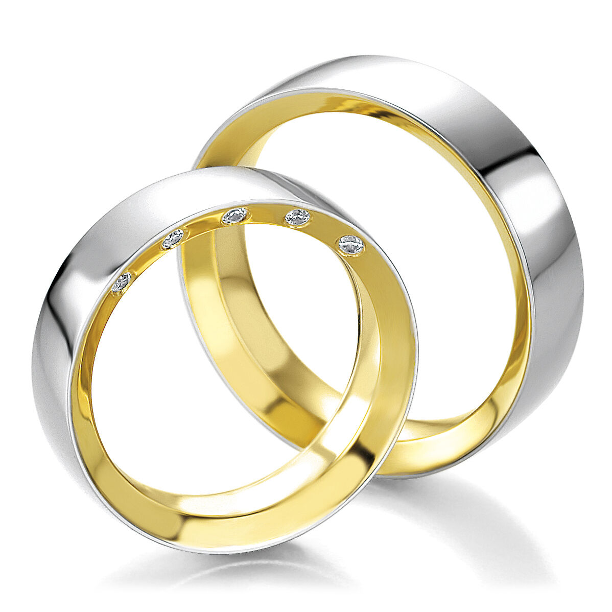 Trauringe Bicolor Design 48/05223 & 48/05224 Eheringe