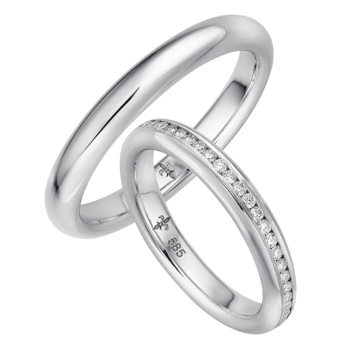 Trauringe Joséphine Weißgold TR-0-00025 & TR-1-00025